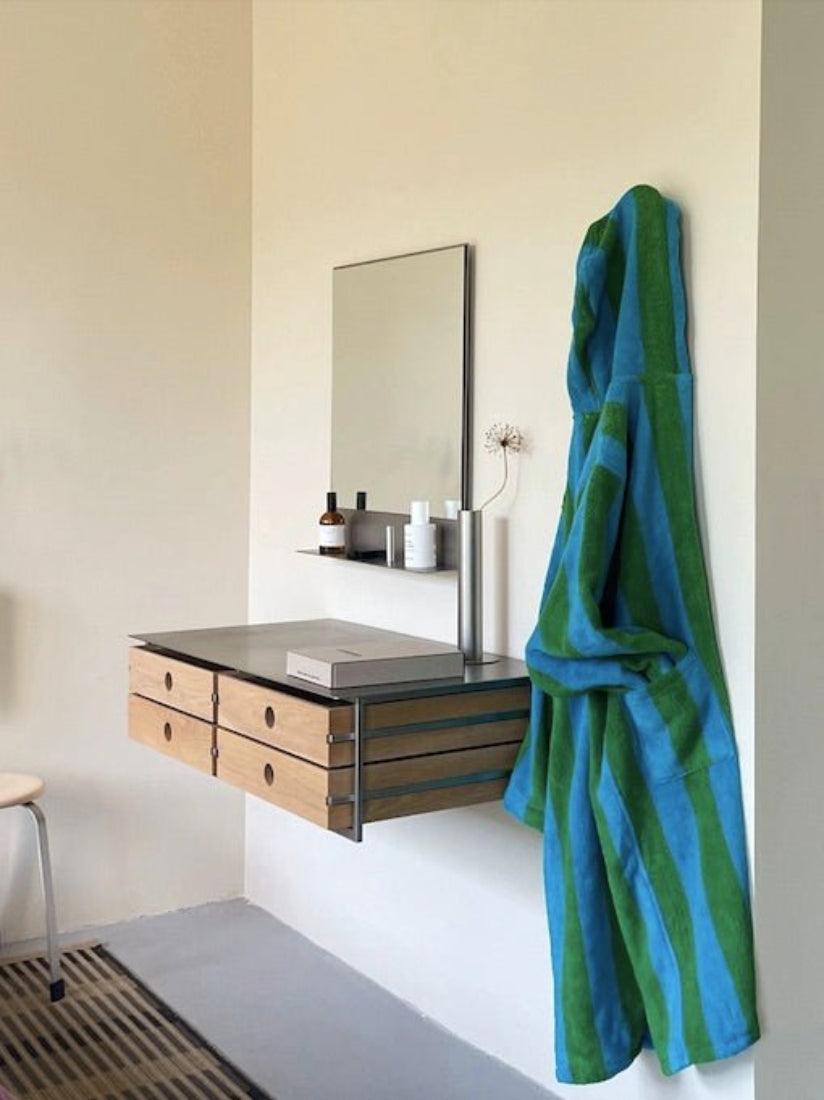 Peignoir Lagune — coton épais à rayures